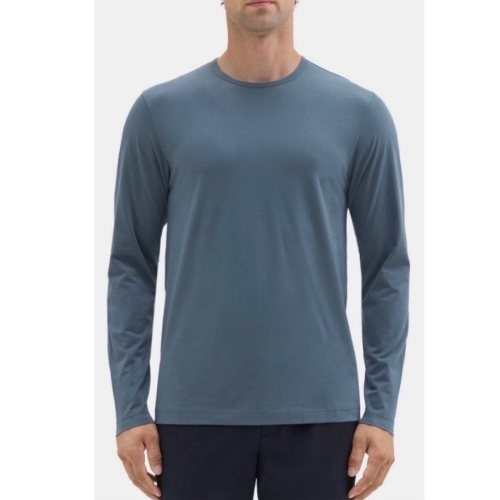Men's Theory XL Blue Long Sleeve Shirt Luxury Comfy Business Casual Modern